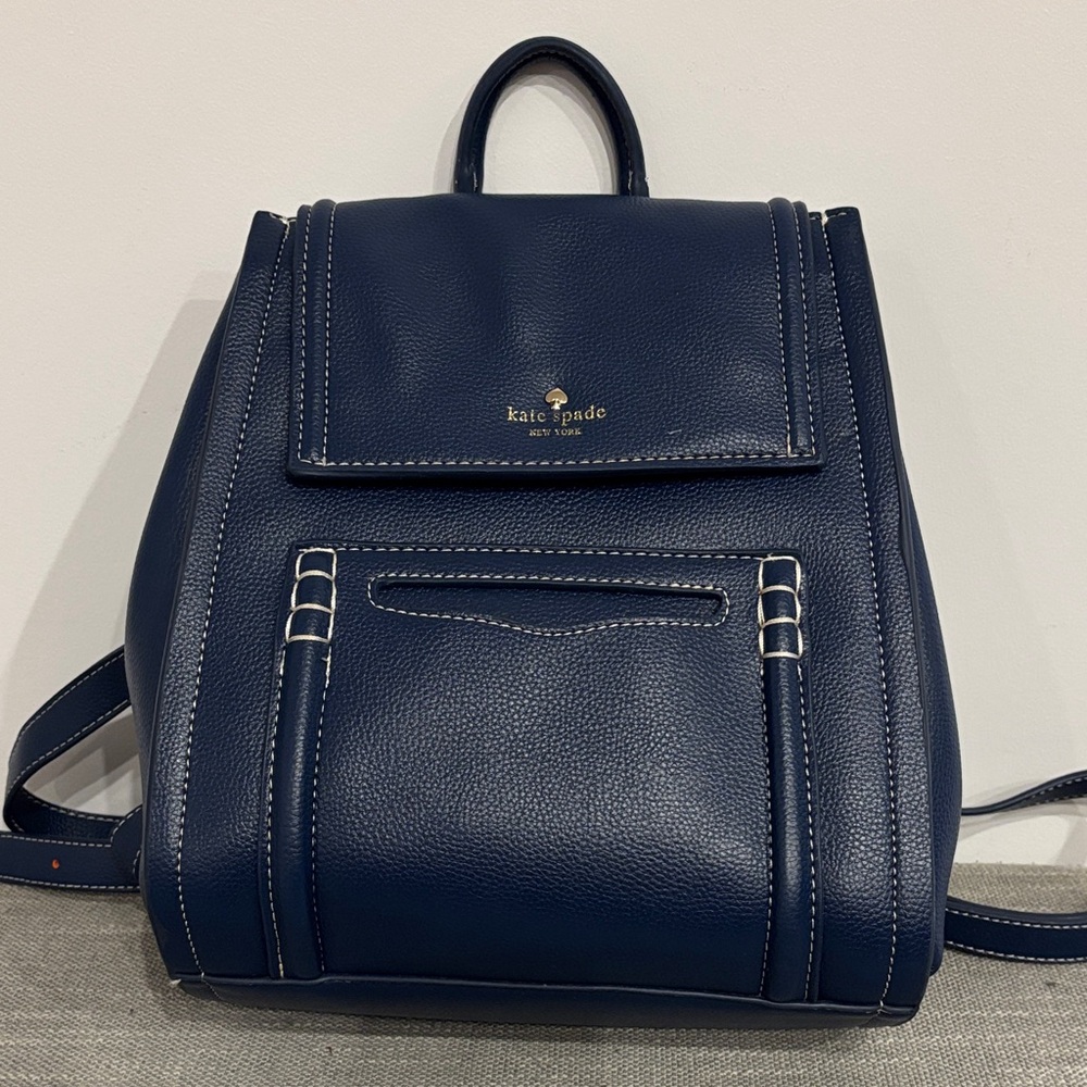 Kate Spade Midnight Blue Leather Backpack
